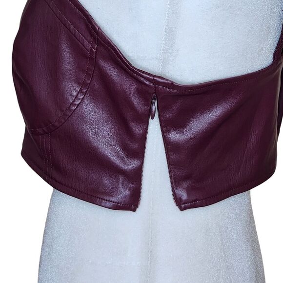 Future Collective x Reese Blutstein Faux Leather Tiny Crop Top Medium Bustier - Picture 5 of 12